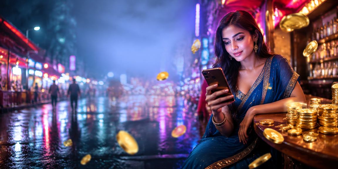রংপুরে নিয়নের আলোয় মোবাইল ক্যাসিনো উপভোগ করছেন একজন তরুণ বাংলাদেশি